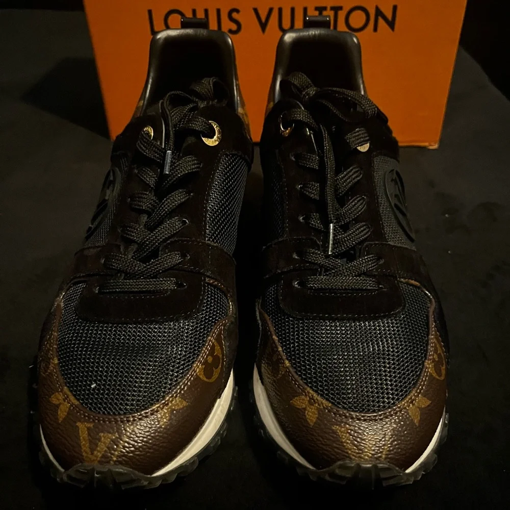 Louis Vuitton Black and Brown Monogram Sneakers - Picture 3 of 8